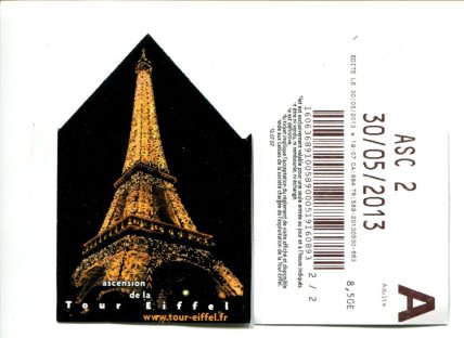 Entrada para el ingreso a la Torre Eiffel